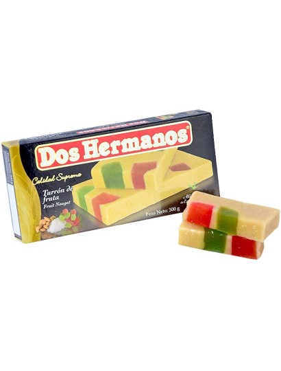 Turrón de Mazapán con Frutas  confitadas - clásico. Dos Hermanos