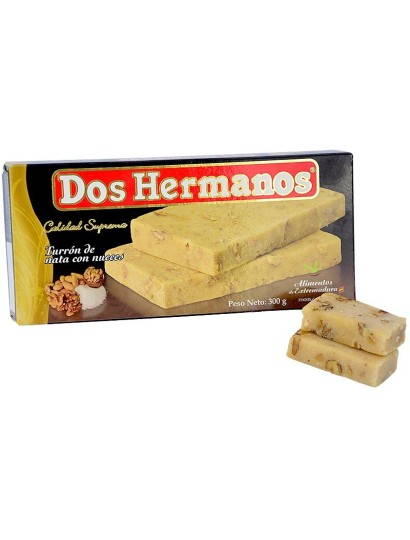 Turrón de mazapán con nueces - clásico. Dos Hermanos 300g