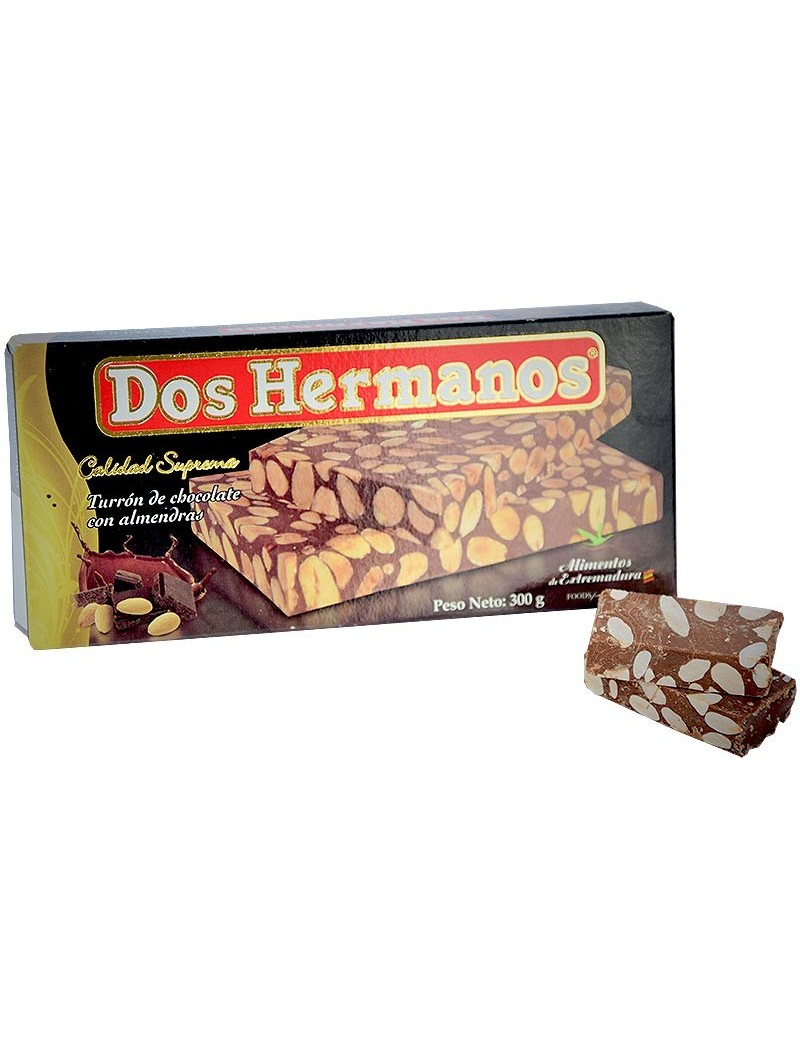 Turrón de Chocolate con Almendras - Clásico. Dos _Hermanos