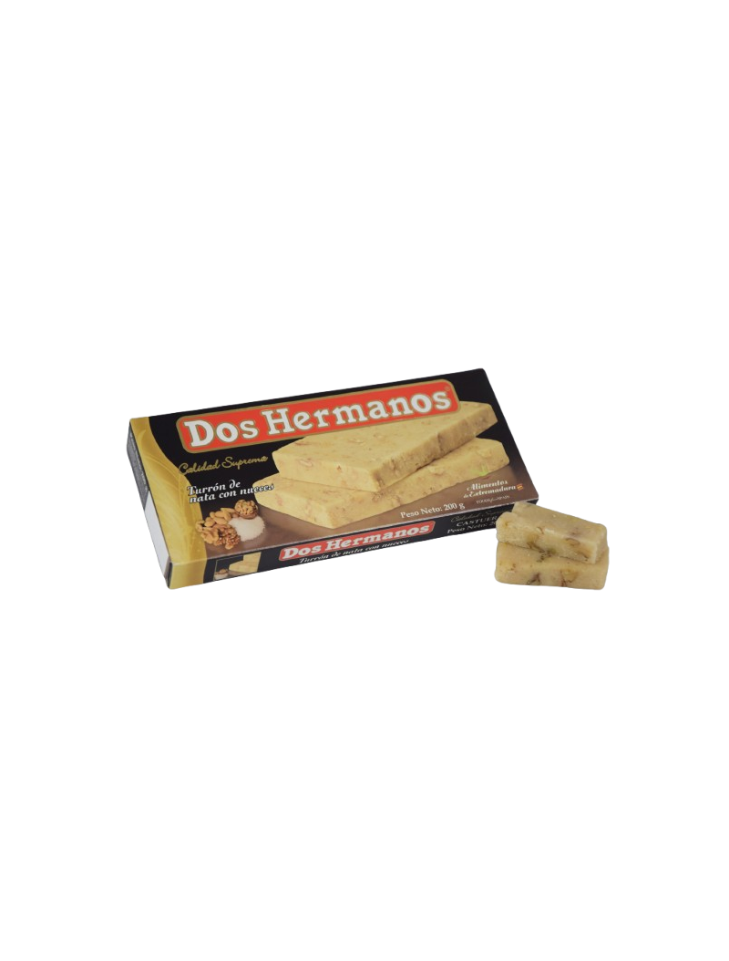 Turrón de mazapán con nueces - clásico. Dos Hermanos 200g