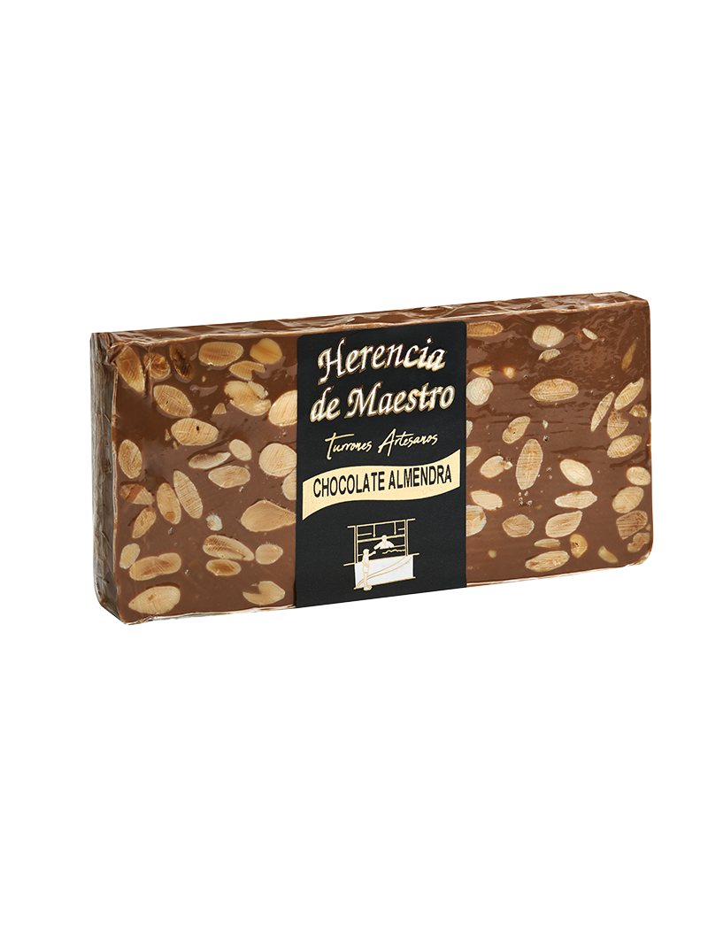 Turrón de Chocolate con Almendras Artesano - Calidad Premium. Herencia de Maestro