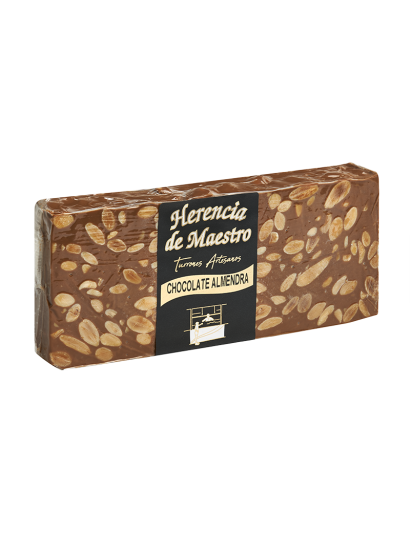 Turrón de Chocolate con Almendras Artesano - Calidad Premium. Herencia de Maestro 450g