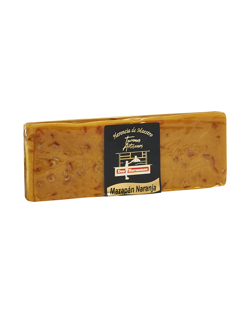 Turrón de  Mazapán y Naranja  Artesano - Selección Gourmet .  Herencia de Maestro. 250g