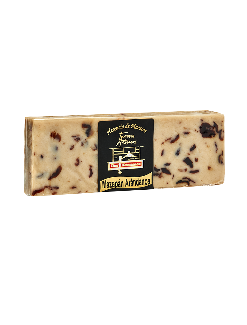 Turrón de Mazpán con Arándanos Artesano - Selección Gourmet.  Herencia de Maestro. 250g