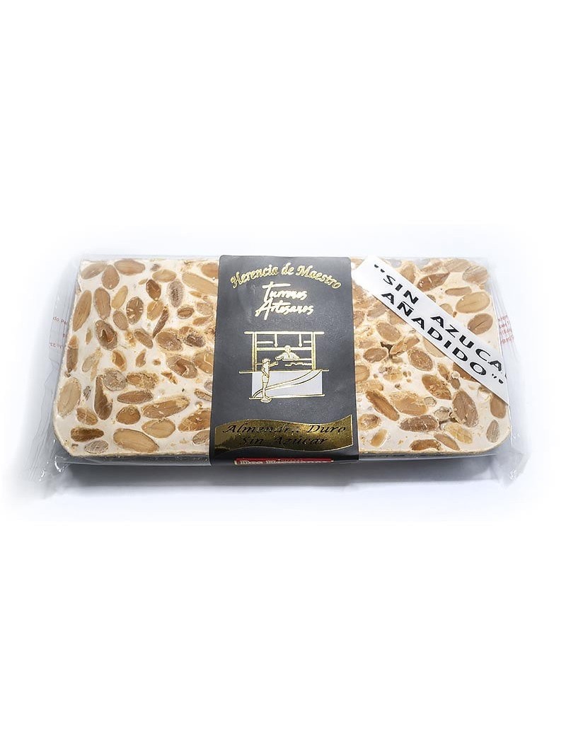 Turrón almendra duro artesano sin azúcar