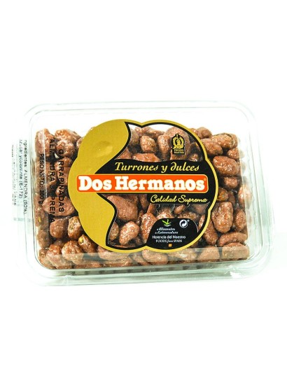 Tarrinas de Almendras Garrapiñadas suprema. Dos Hermanos. Producto tradicional