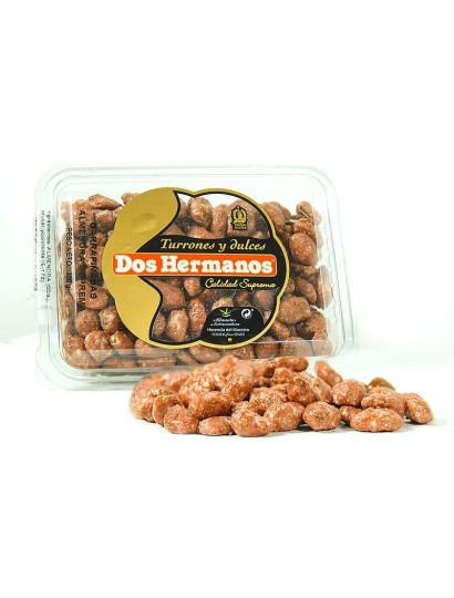 Tarrinas de Almendras Garrapiñadas suprema. Dos Hermanos. Producto tradicional